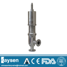 Sanitary safety relief valves with clamped end